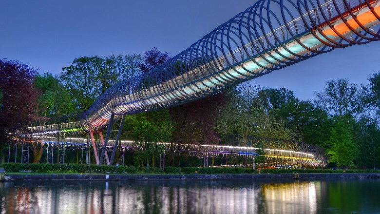 Bild der Slinky Brücke in Oberhausen